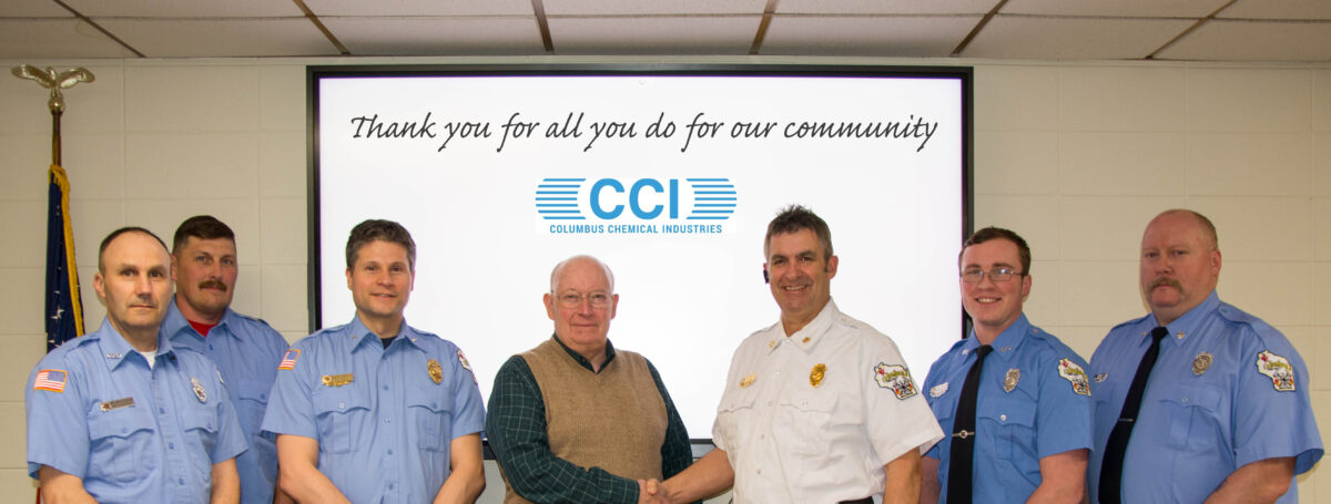 CCI Columbus Fire Dept Whiteboard Columbus Fire Dept Members with CCI Founder Richard Sheard